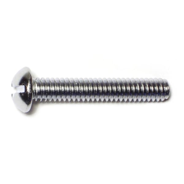 Midwest Fastener 1/4"-20 x 1-1/2 in Slotted Round Machine Screw, Chrome Plated Steel, 20 PK 61537 - main
